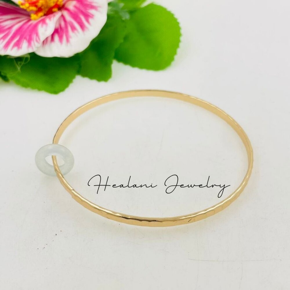 White Jade Bangle Bracelet